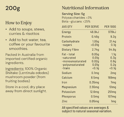 Shiitake Mushroom Powder Organic
