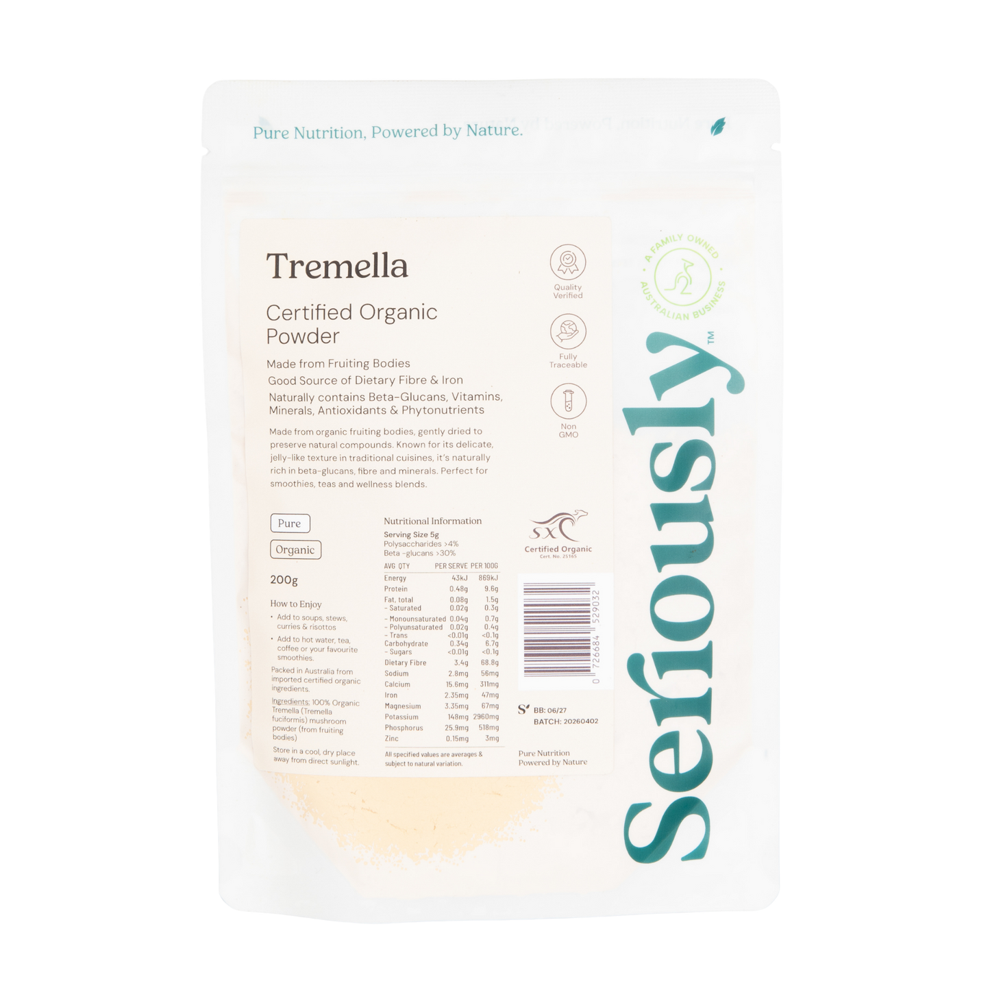 Tremella Mushroom Powder Organic