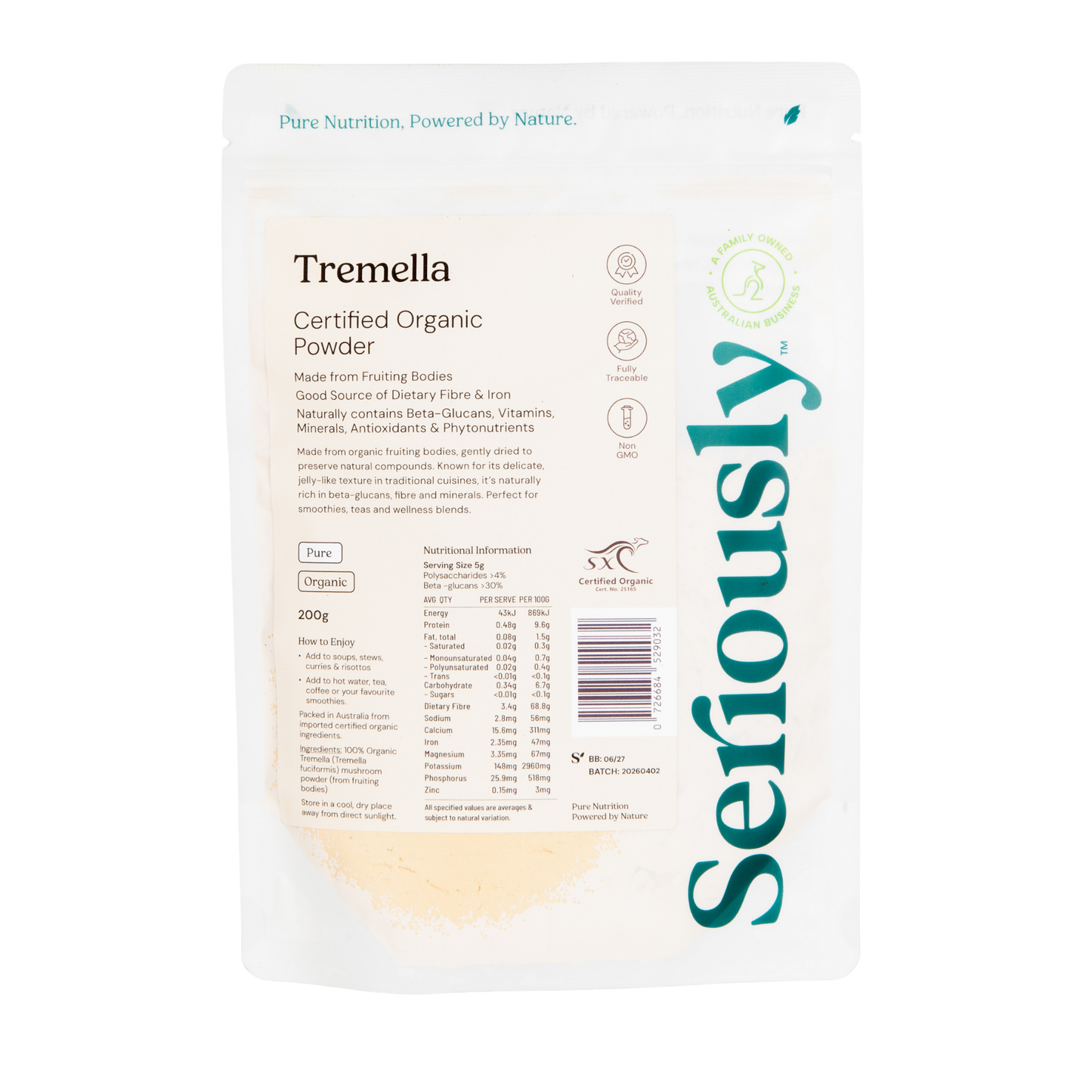 Tremella Mushroom Powder Organic