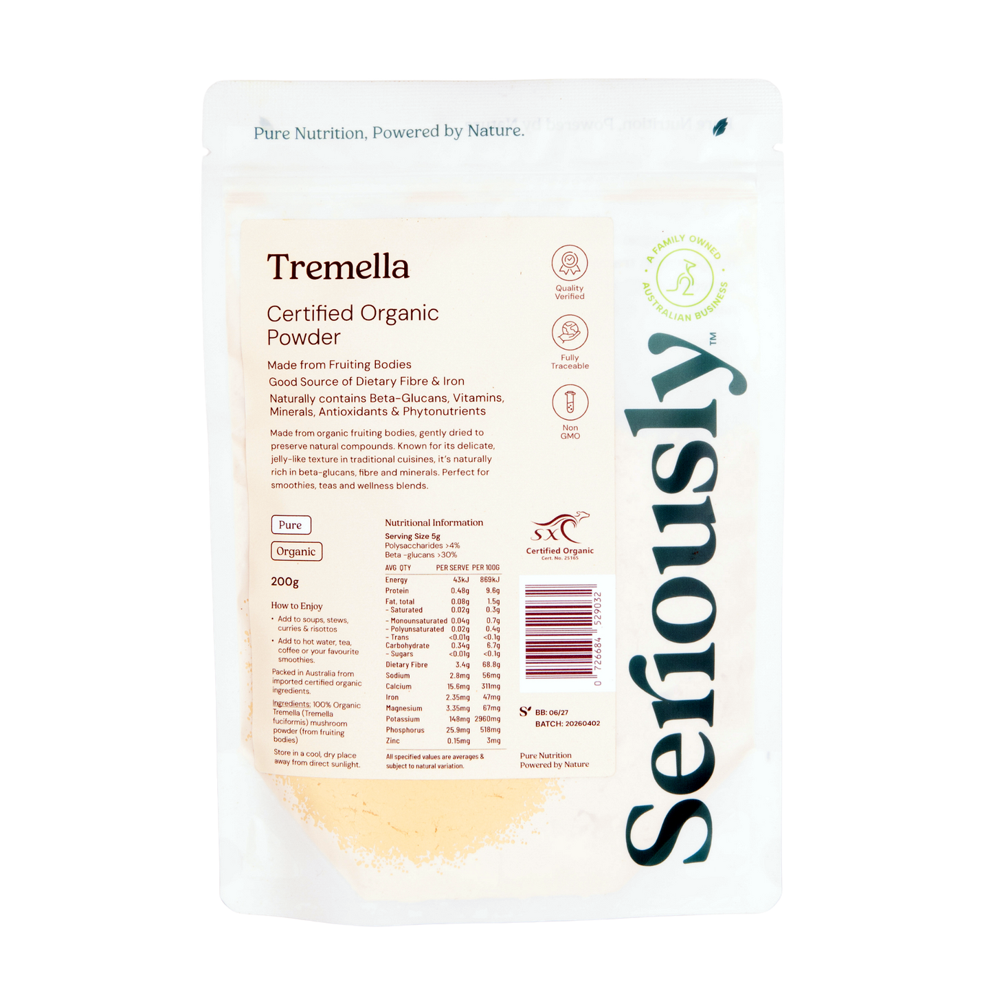 Tremella Mushroom Powder Organic