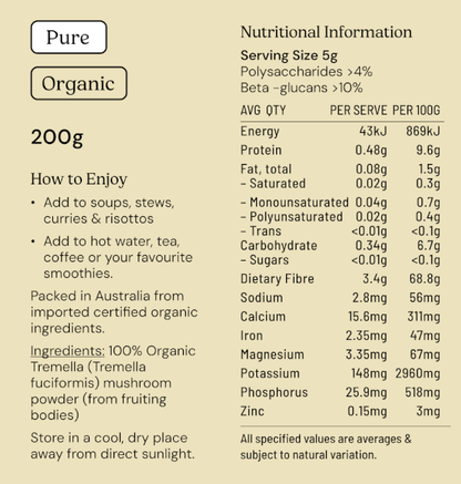 Organic Tremella Mushroom Powder