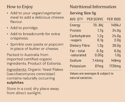 Nutritional Yeast Flakes Organic - NON Fortified