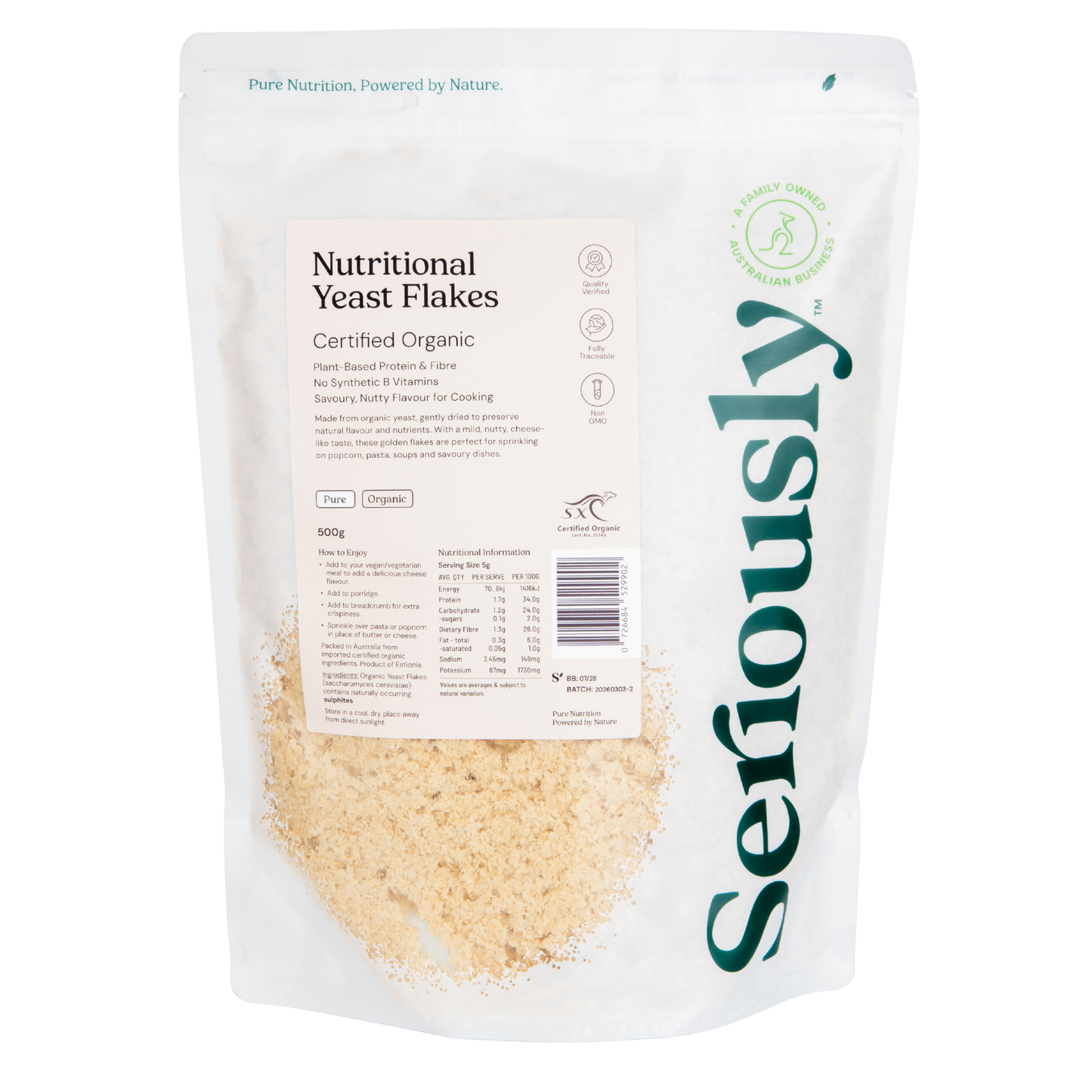 Nutritional Yeast Flakes Organic - NON Fortified