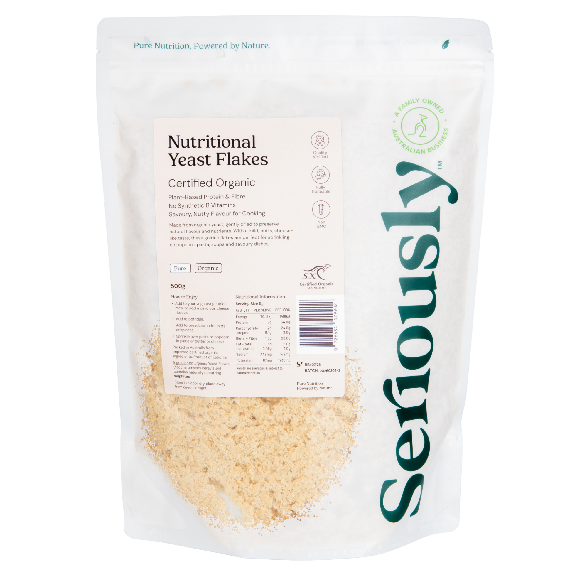Nutritional Yeast Flakes Organic - NON Fortified